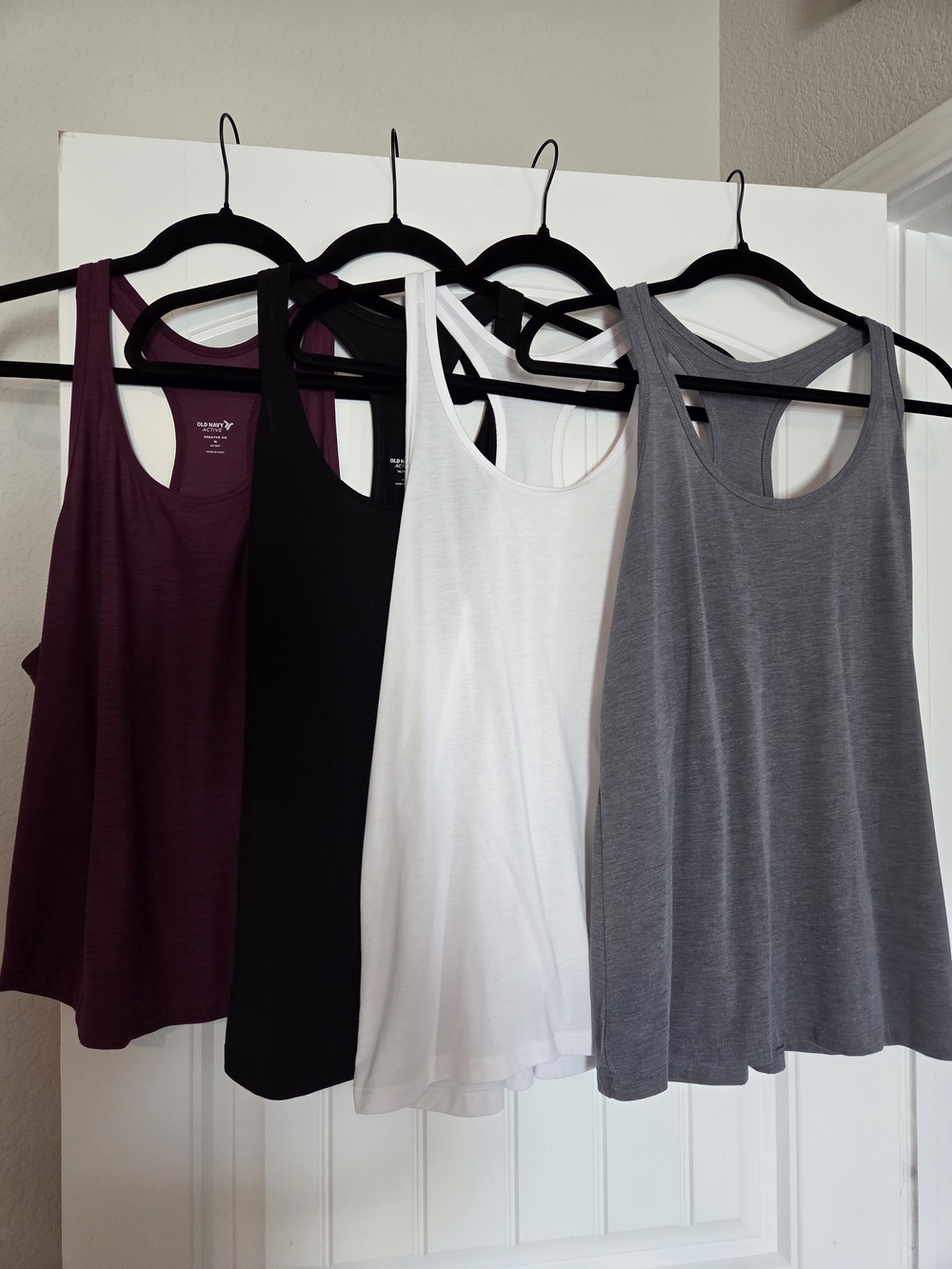 Old Navy Racerback Tank Tops - Plum, Black, White, Gray